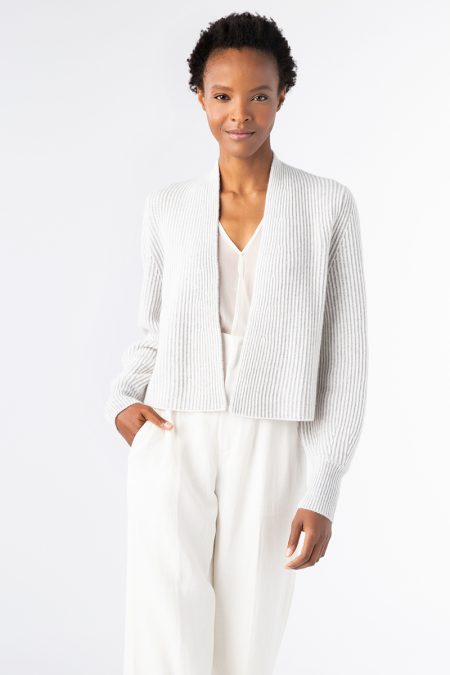 Plaited Crop Cardigan - Kinross Cashmere