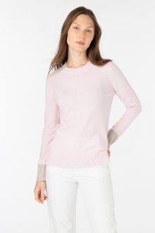 Contrast Trim Crew - Kinross Cashmere