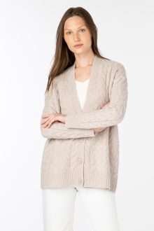 Cable Boyfriend Cardigan - Kinross Cashmere