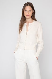 Crop Button Cardigan - Kinross Cashmere