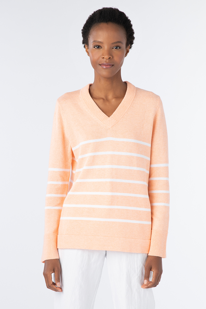 Stripe Vee - Kinross Cashmere