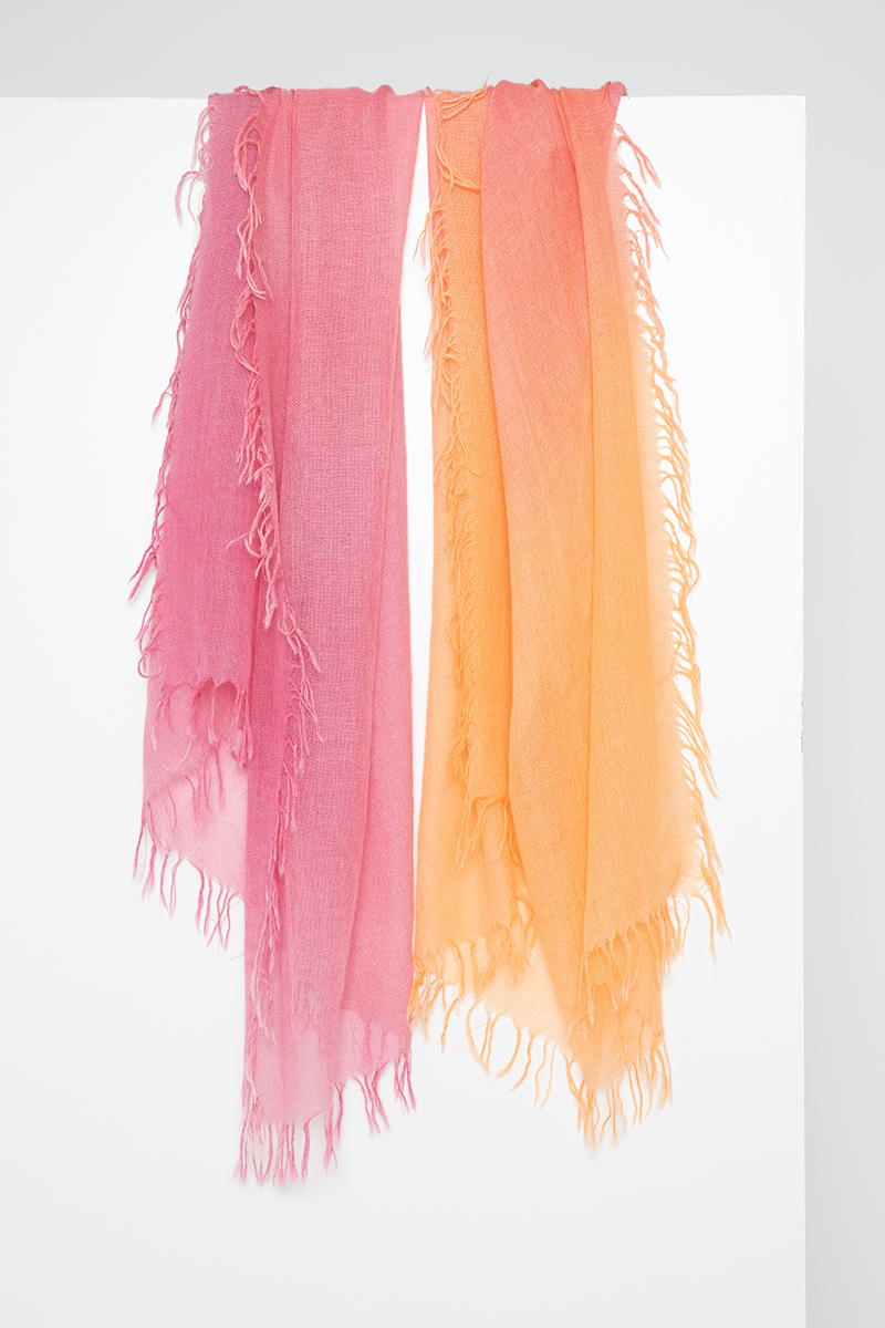 Multicolor Spray Print Scarf - Raspberry - Kinross Cashmere