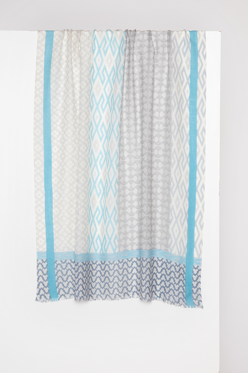 Island Geo Print Scarf - Kinross Cashmere