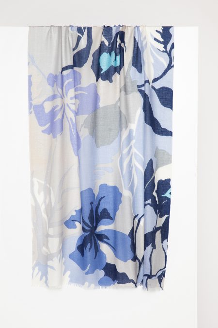 St. Barth's Print Scarf - Peri - Kinross Cashmere