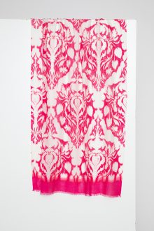 Medallion Print Scarf - Raspberry - Kinross Cashmere