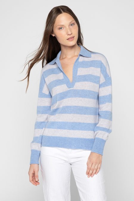 Easy Stripe Polo - Kinross Cashmere