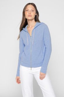 Rib Zip Hoodie - Kinross Cashmere