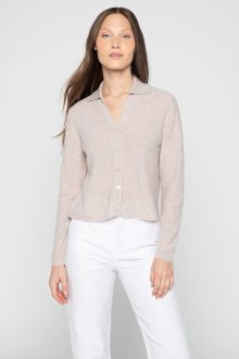 Short Collared Cardigan - Kinross Cashmere