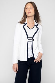 Tipped Blazer - Kinross Cashmere