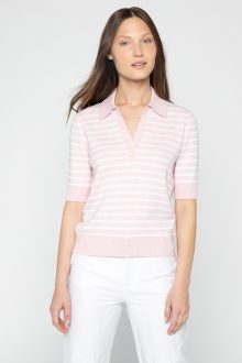 DBL Knit Stripe Polo - Kinross Cashmere