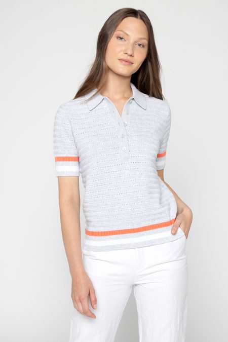 Tipped S/S Polo - Kinross Cashmere