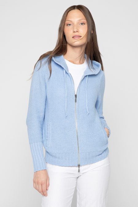 Texture Zip Hoodie - Kinross Cashmere