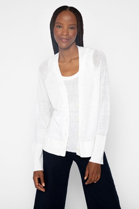 Button Raglan Cardigan - Kinross Cashmere