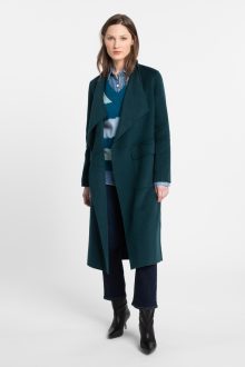 Long Drape Front Coat - Kinross Cashmere