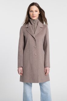 Knit Insert Notch Collar Coat - Kinross Cashmere