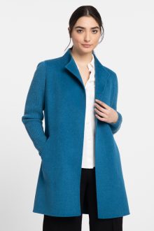 Rib Sleeve Coat - Kinross Cashmere