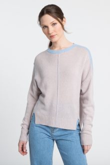 Exposed Seam Hi-Low Crew - Kinross Cashmere