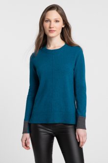 Contrast Trim Crew - Kinross Cashmere