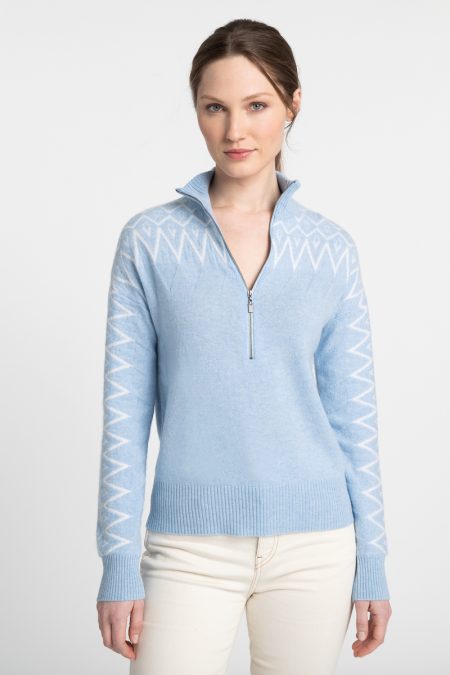 Alpine Qtr Zip Mock - Kinross Cashmere