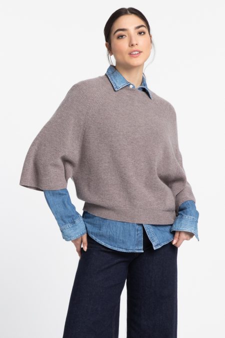 Easy Rib Raglan Pullover - Kinross Cashmere