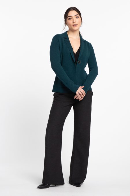 Doubleknit Notch Collar Cardigan - Kinross Cashmere