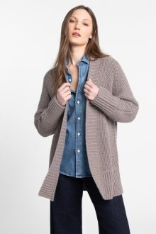 Luxe Garter Stitch Cardigan - Kinross Cashmere