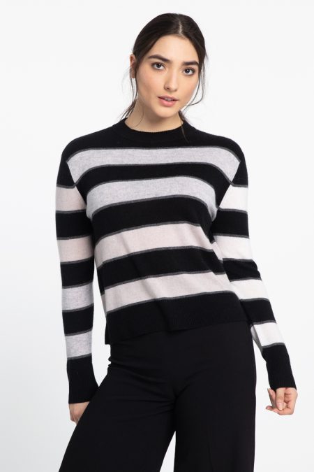 Bold Stripe Crew - Kinross Cashmere