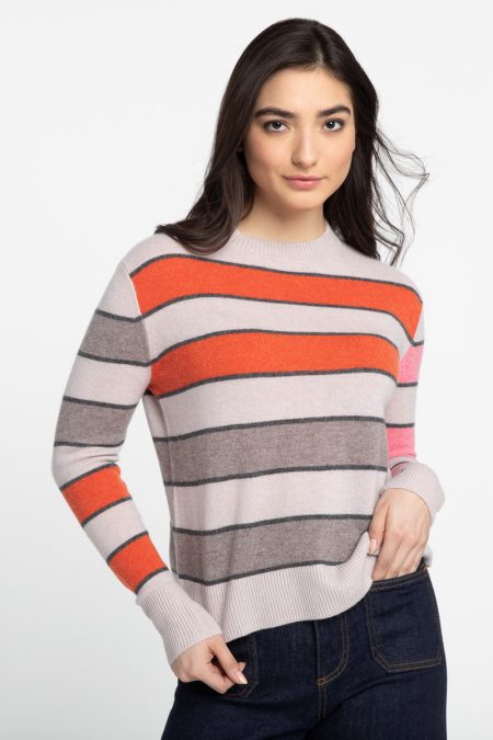 Bold Stripe Crew - Kinross Cashmere