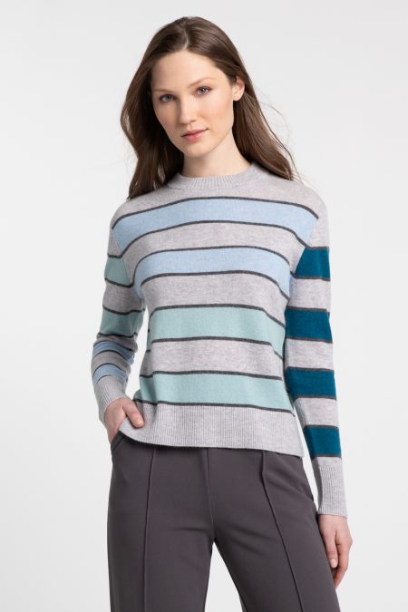 Bold Stripe Crew - Kinross Cashmere