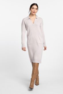 Split Neck Polo Dress - Kinross Cashmere