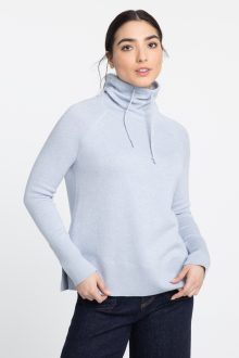 Drawstring Funnel Pullover - Kinross Cashmere