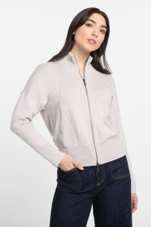 Zip Mock Cardigan - Kinross Cashmere