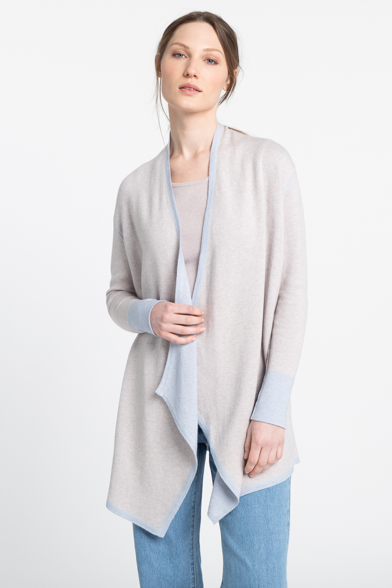 Reversible Drape Cardigan - Kinross Cashmere