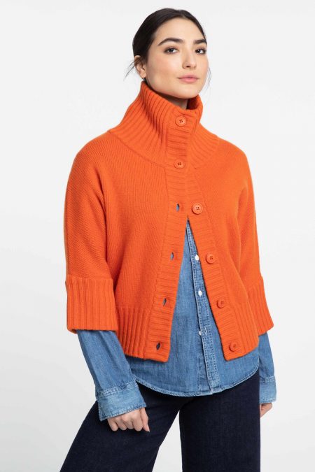 Crop Cowl Cardigan - Kinross Cashmere