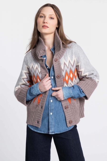 Crop Cowl Alpine Cardigan - Kinross Cashmere