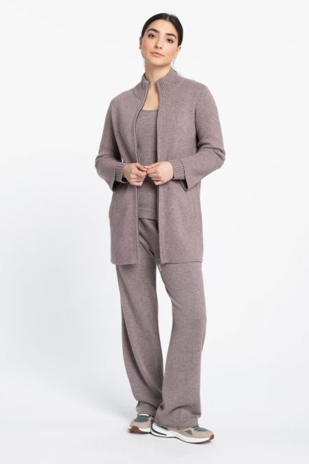 Zip Mock Swing Cardigan - Kinross Cashmere