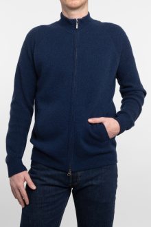 Doubleknit Zip Mock Cardigan - Kinross Cashmere