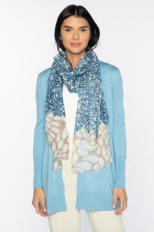 Dancing Petals Print Scarf - Mirage - Kinross Cashmere