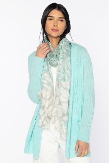 Dancing Petals Print Scarf - Oasis - Kinross Cashmere