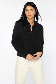 Doubleknit Crop Shacket - Kinross Cashmere