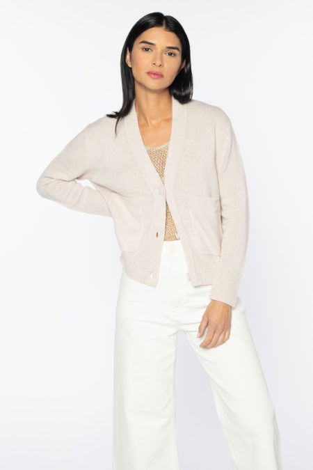 Pocket Vee Cardigan - Kinross Cashmere