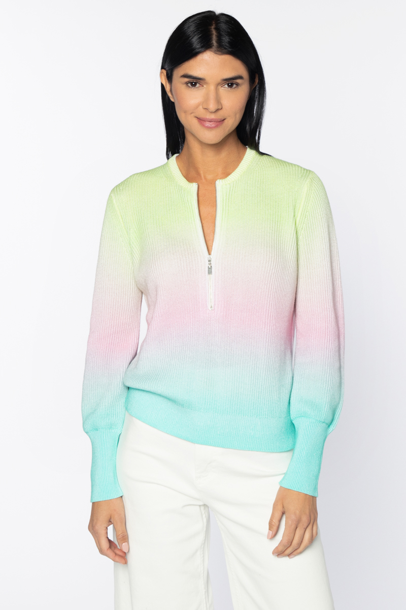 Ombre Zip Henley - Kinross Cashmere