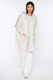 Doubleknit Hooded Slvless Cardi - Kinross Cashmere