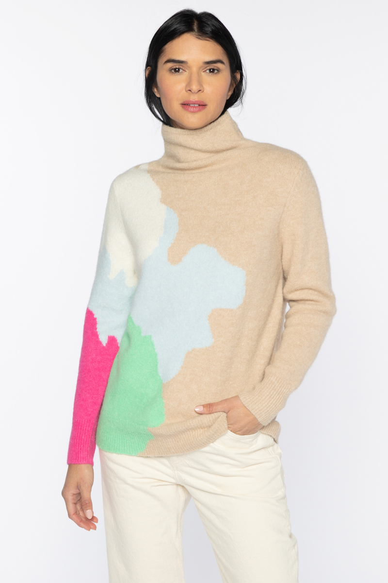 Lofty Intarsia Funnel - Kinross Cashmere