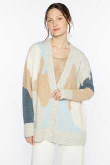 Lofty Intarsia Cardigan - Kinross Cashmere