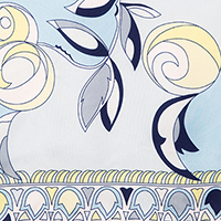 Mod Floral Square Scarf - Azul - Kinross Cashmere