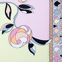 Mod Floral Square Scarf - Rosa- Kinross Cashmere