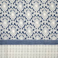 Algarve Ikat Print - Navy - Kinross Cashmere