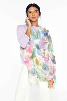 Flores Print Scarf - Kinross Cashmere