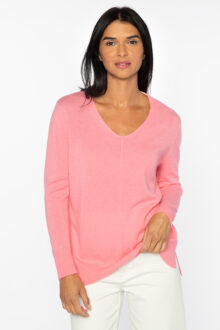 Hi Low Seamed Vee - Kinross Cashmere